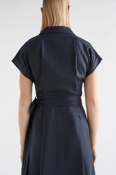 Minnen Wrap Dress | Elk The Label | SPACE BLUE