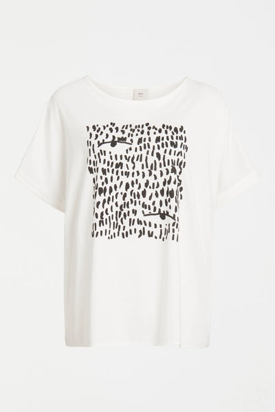 Bruk Tee | Elk The Label | Black Tropea Print