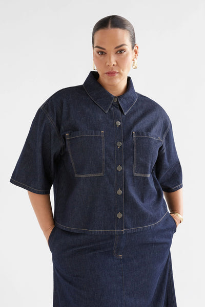 Denym Pocket shirt | Elk The Label | Authentic Blue Wash