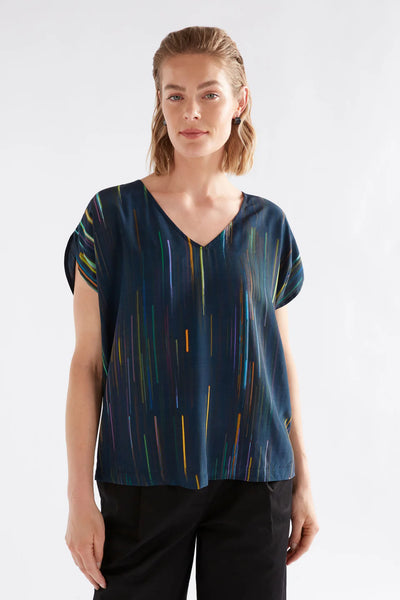Kayra V Neck Top - Alinea Print | Elk The Label