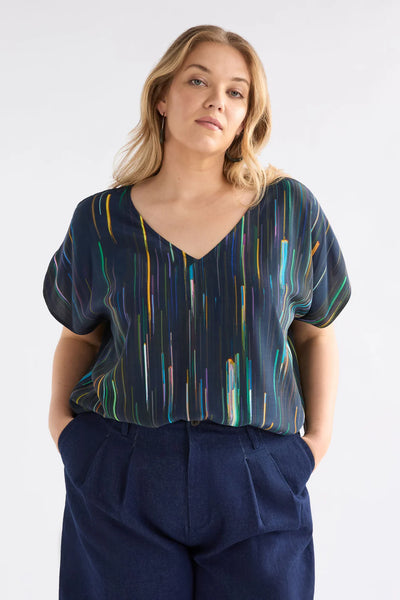 Kayra V Neck Top - Alinea Print | Elk The Label