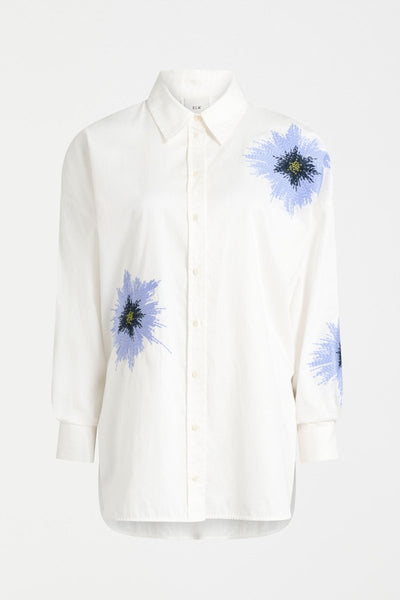 Eiren Relaxed Shirt - White/Lilac Blue | Elk The Label
