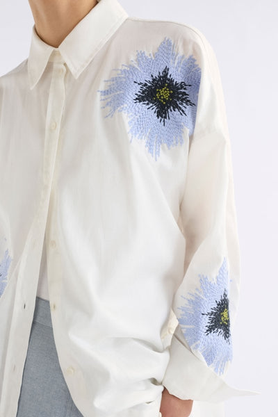 Eiren Relaxed Shirt - White/Lilac Blue | Elk The Label