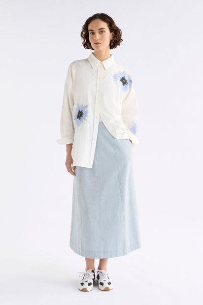 Eiren Relaxed Shirt - White/Lilac Blue | Elk The Label