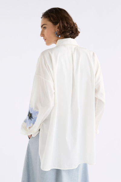 Eiren Relaxed Shirt - White/Lilac Blue | Elk The Label