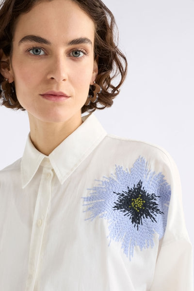 Eiren Relaxed Shirt - White/Lilac Blue | Elk The Label