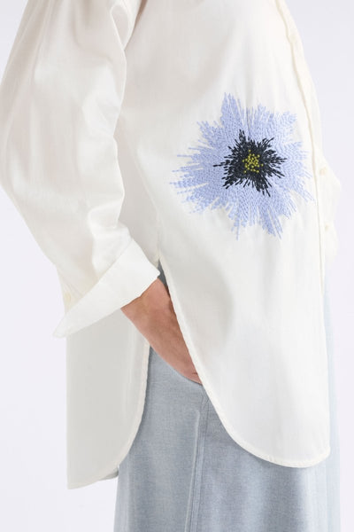 Eiren Relaxed Shirt - White/Lilac Blue | Elk The Label