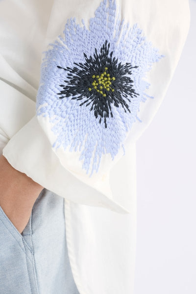 Eiren Relaxed Shirt - White/Lilac Blue | Elk The Label