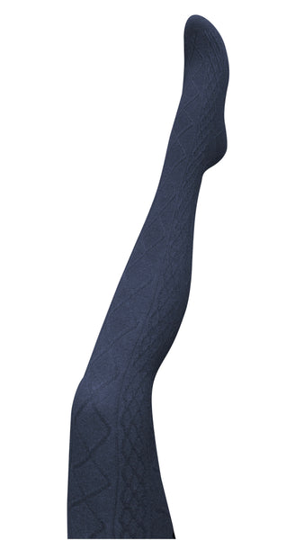 Aran Cashmere Blend Tights - Navy | Tightology
