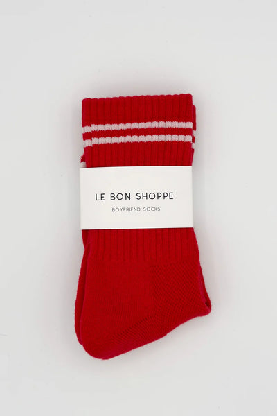 Boyfriend Socks - Red | Le Bon Shoppe