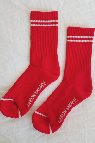 Boyfriend Socks - Red | Le Bon Shoppe