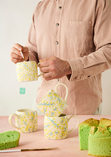 Buttermilk Mugs wattle | Angus & Celeste