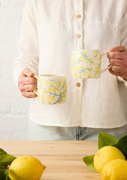 Buttermilk Mugs wattle | Angus & Celeste