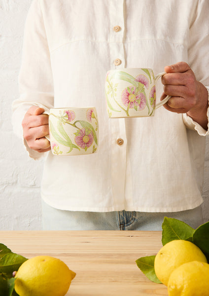 Buttermilk Mugs pink eucalyptus | Angus & Celeste