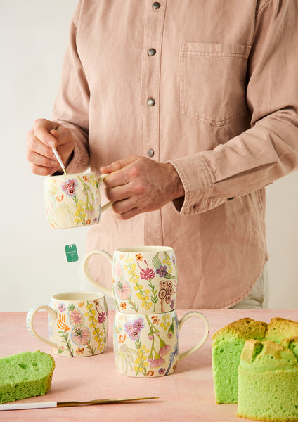 Buttermilk Mugs australian bush blooms | Angus & Celeste