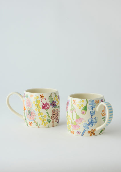 Buttermilk Mugs australian bush blooms | Angus & Celeste