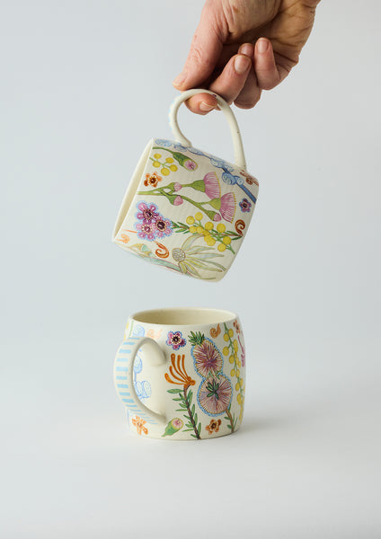 Buttermilk Mugs australian bush blooms | Angus & Celeste