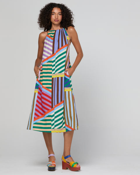 Aria Dress - Liquorice Stripe | Boom Shankar