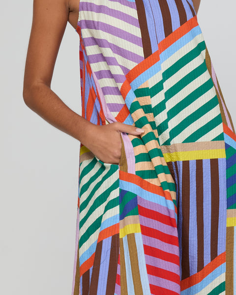 Aria Dress - Liquorice Stripe | Boom Shankar