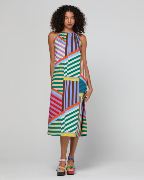 Aria Dress - Liquorice Stripe | Boom Shankar