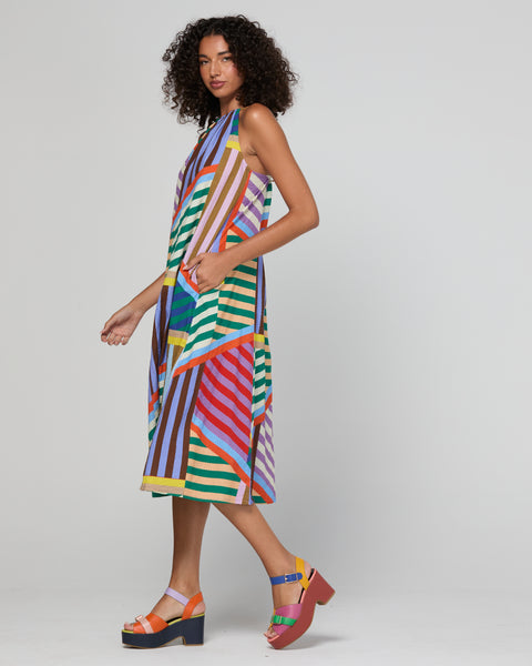 Aria Dress - Liquorice Stripe | Boom Shankar