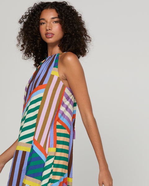 Aria Dress - Liquorice Stripe | Boom Shankar
