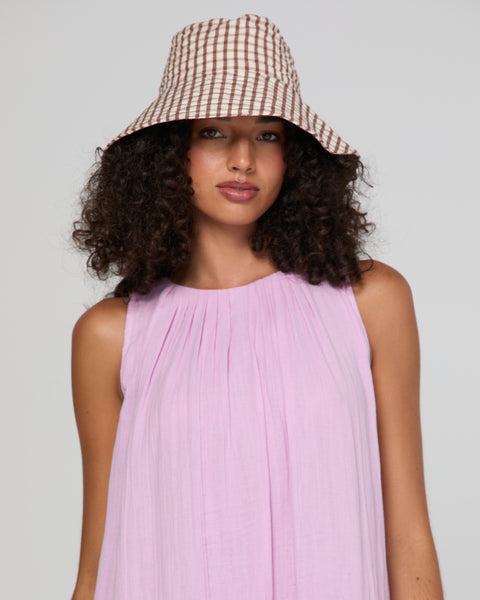 Bucket Hat - Cocao Gingham | Boom Shankar