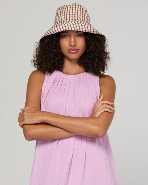 Bucket Hat - Cocao Gingham | Boom Shankar