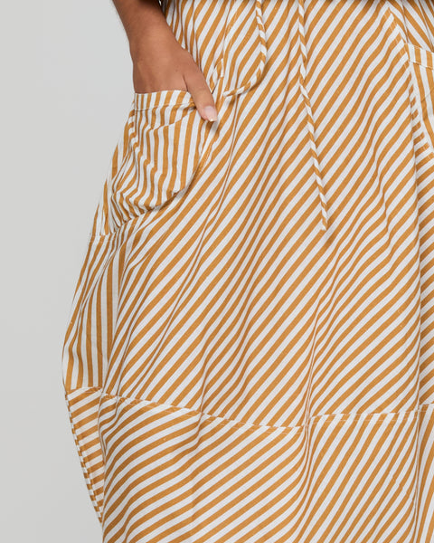 Guru Skirt - Mustard Stripe | Boom Shankar