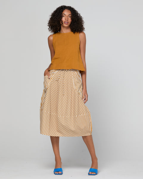 Guru Skirt - Mustard Stripe | Boom Shankar