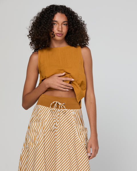 Guru Skirt - Mustard Stripe | Boom Shankar
