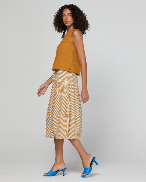 Guru Skirt - Mustard Stripe | Boom Shankar