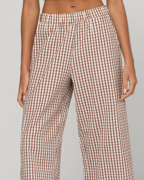 Evelina Pant - Cocoa Gingham | Boom Shankar