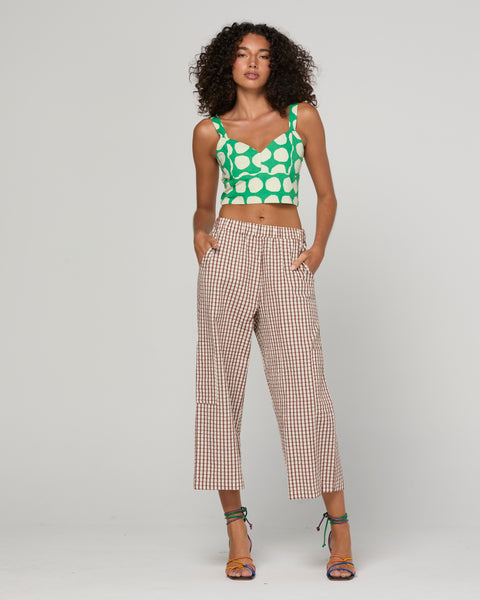 Evelina Pant - Cocoa Gingham | Boom Shankar