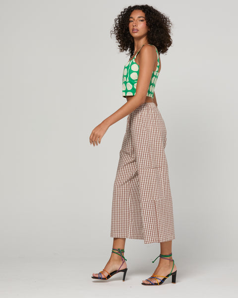 Evelina Pant - Cocoa Gingham | Boom Shankar
