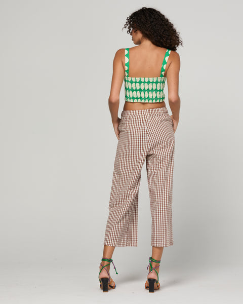 Evelina Pant - Cocoa Gingham | Boom Shankar