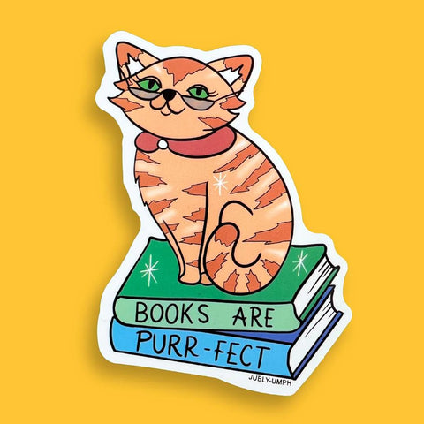 Books Are Purr-Fect Sticker | Jubly Umph