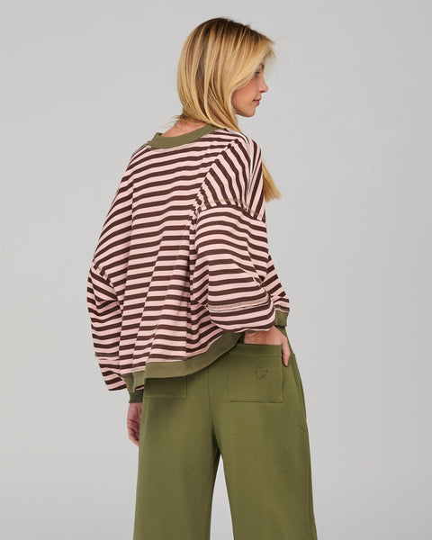 Guru Sweater - Dusty Pink Stripe | Boom Shankar