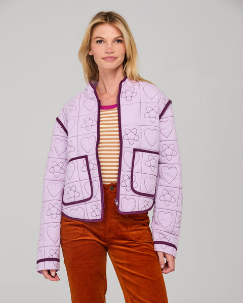 Joni Jacket Orchid Quilted Heart  | Boom Shankar