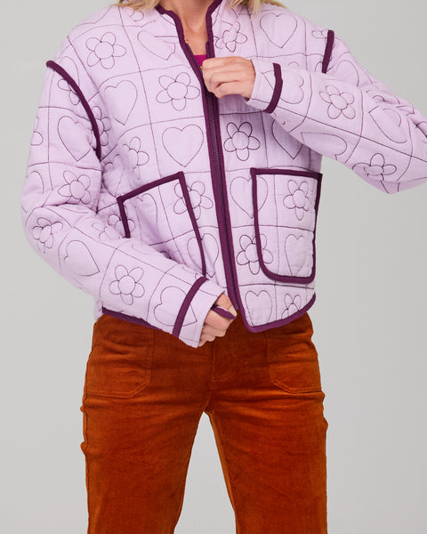 Joni Jacket Orchid Quilted Heart  | Boom Shankar