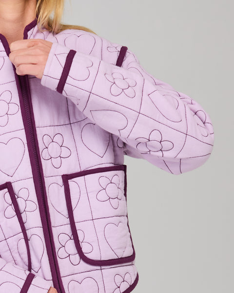 Joni Jacket Orchid Quilted Heart  | Boom Shankar