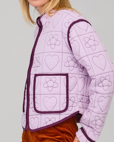 Joni Jacket Orchid Quilted Heart  | Boom Shankar