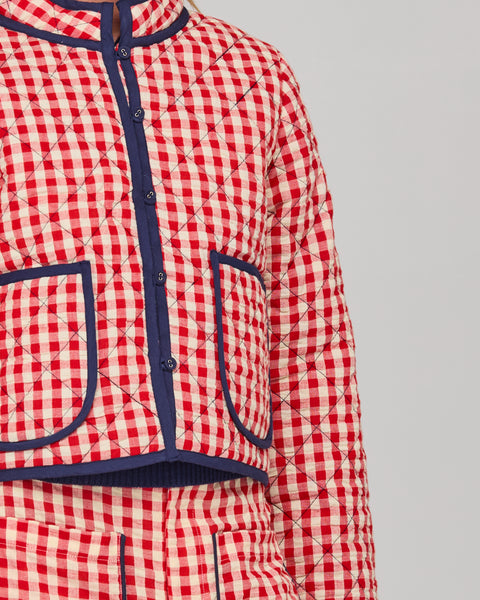 Mizuki Jacket - Red Seersucker | Boom Shankar