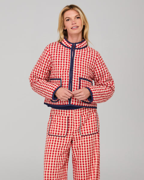 Mizuki Jacket - Red Seersucker | Boom Shankar