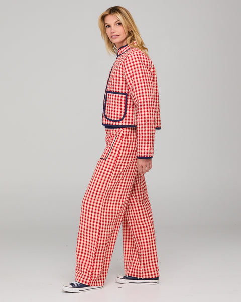 Mizuki Jacket - Red Seersucker | Boom Shankar