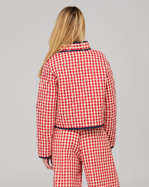 Mizuki Jacket - Red Seersucker | Boom Shankar