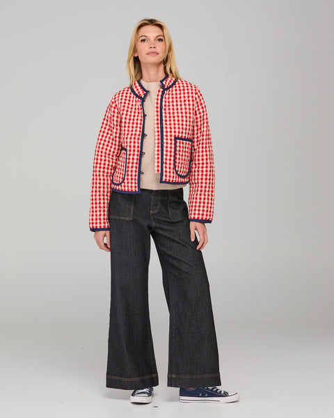 Mizuki Jacket - Red Seersucker | Boom Shankar