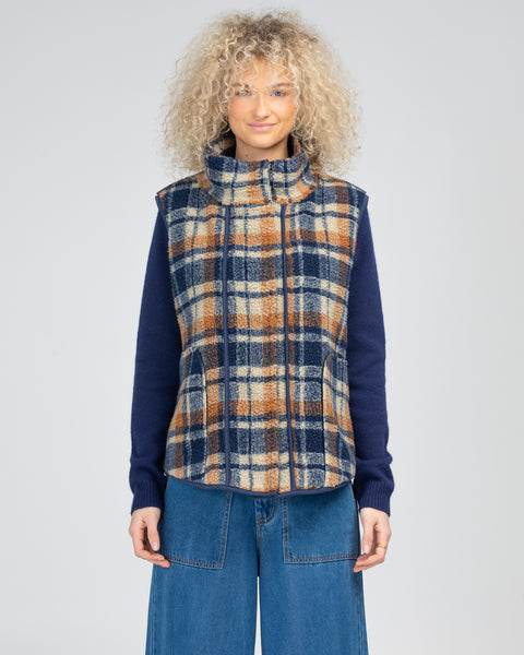 Alba Vest | Boom Shankar | Navy/Brown