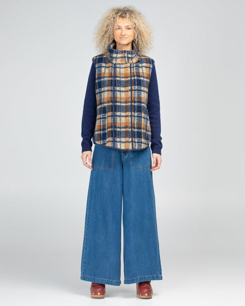 Alba Vest | Boom Shankar | Navy/Brown