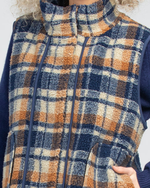 Alba Vest | Boom Shankar | Navy/Brown
